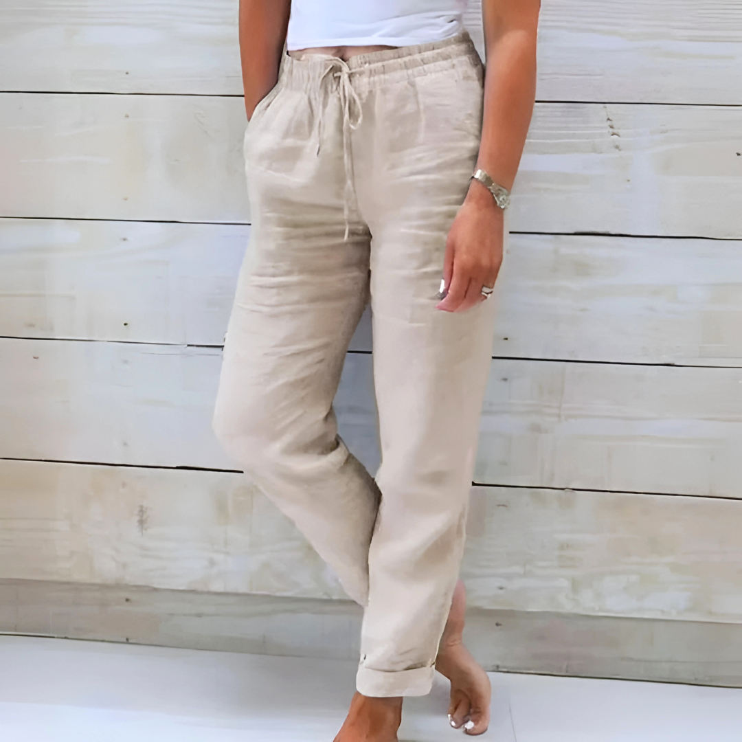 AURORA | Drawstring-waist pants with straight leg