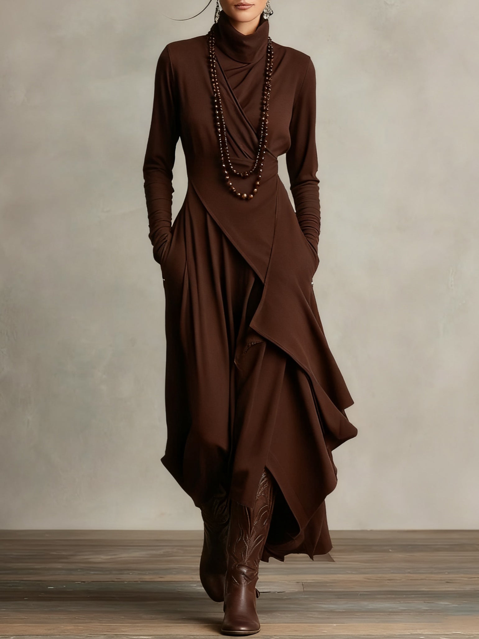 KEIRAE | Flowy maxi dress with high neckline