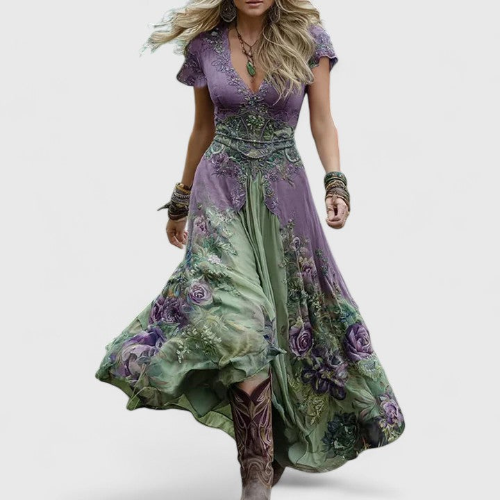 LAURENYSSA | Sleeveless dress with floral embroidery