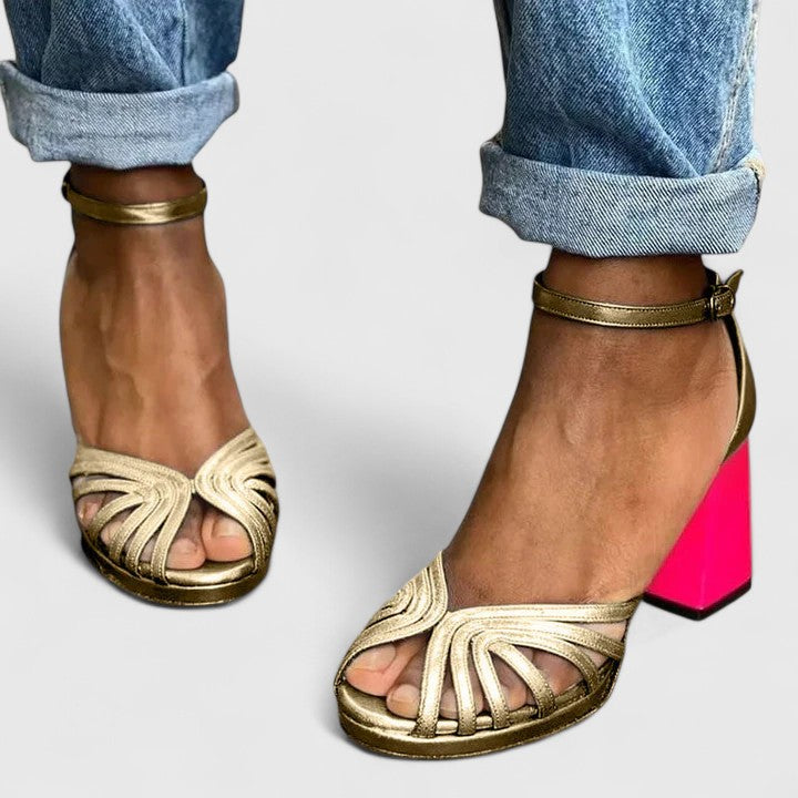 NOELYRAH | Open-toe heels with ankle strap