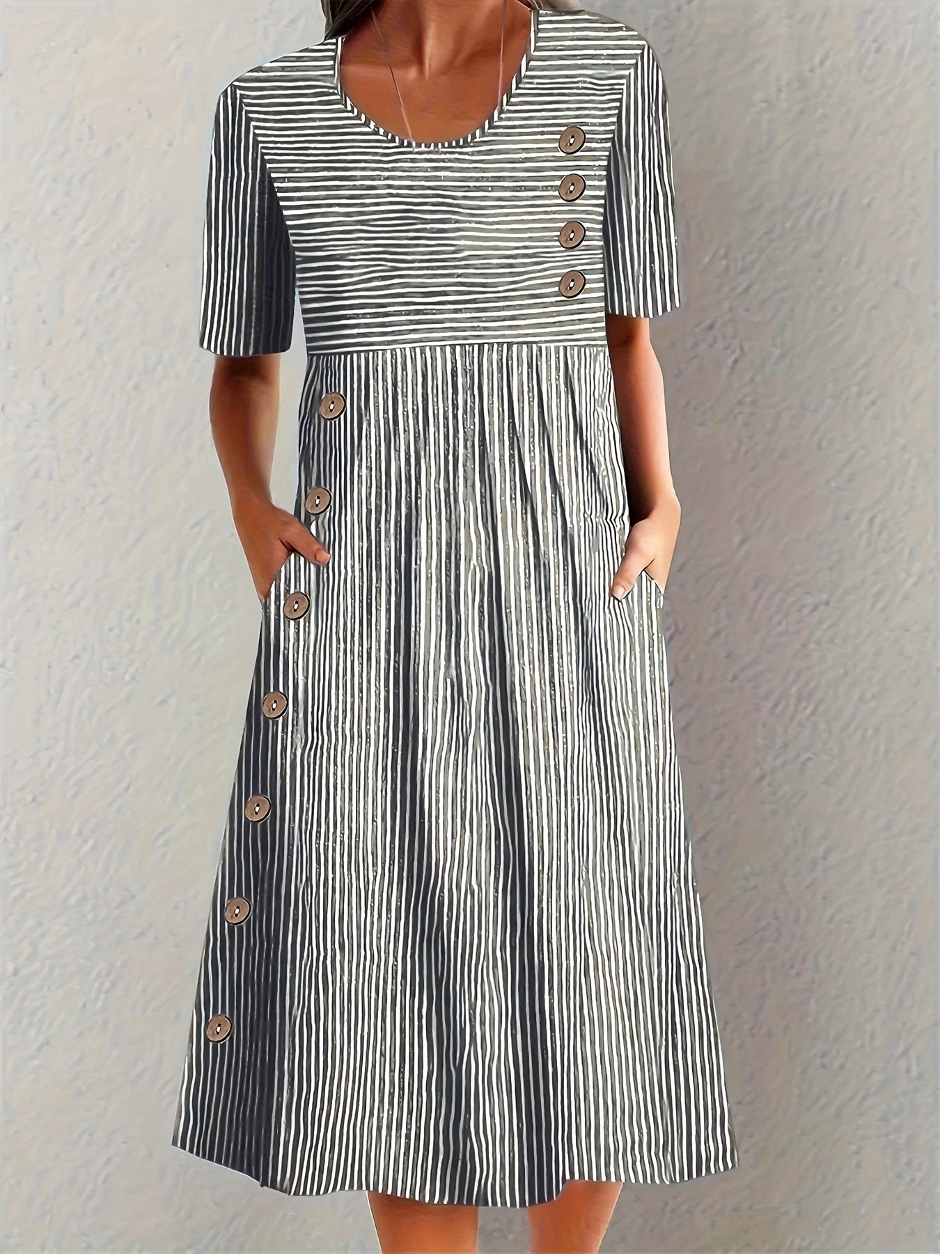 CORALIE | Relaxed maxi dress with striped print