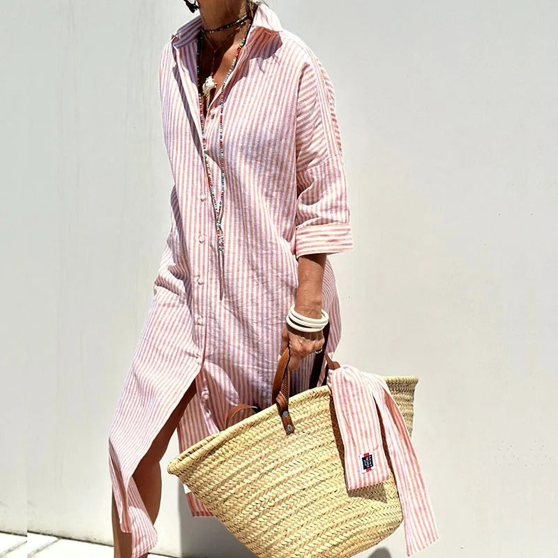 SOPHIE | Striped summer dress with elastic waist
