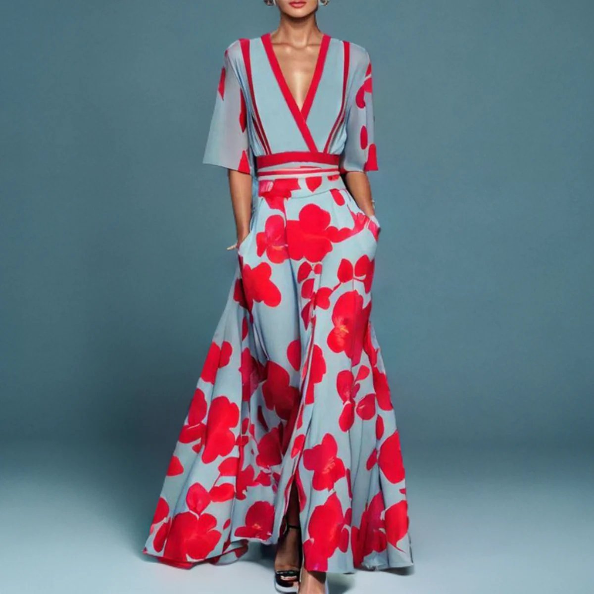 AMARA | Flowing maxi dress in soft draping fabric