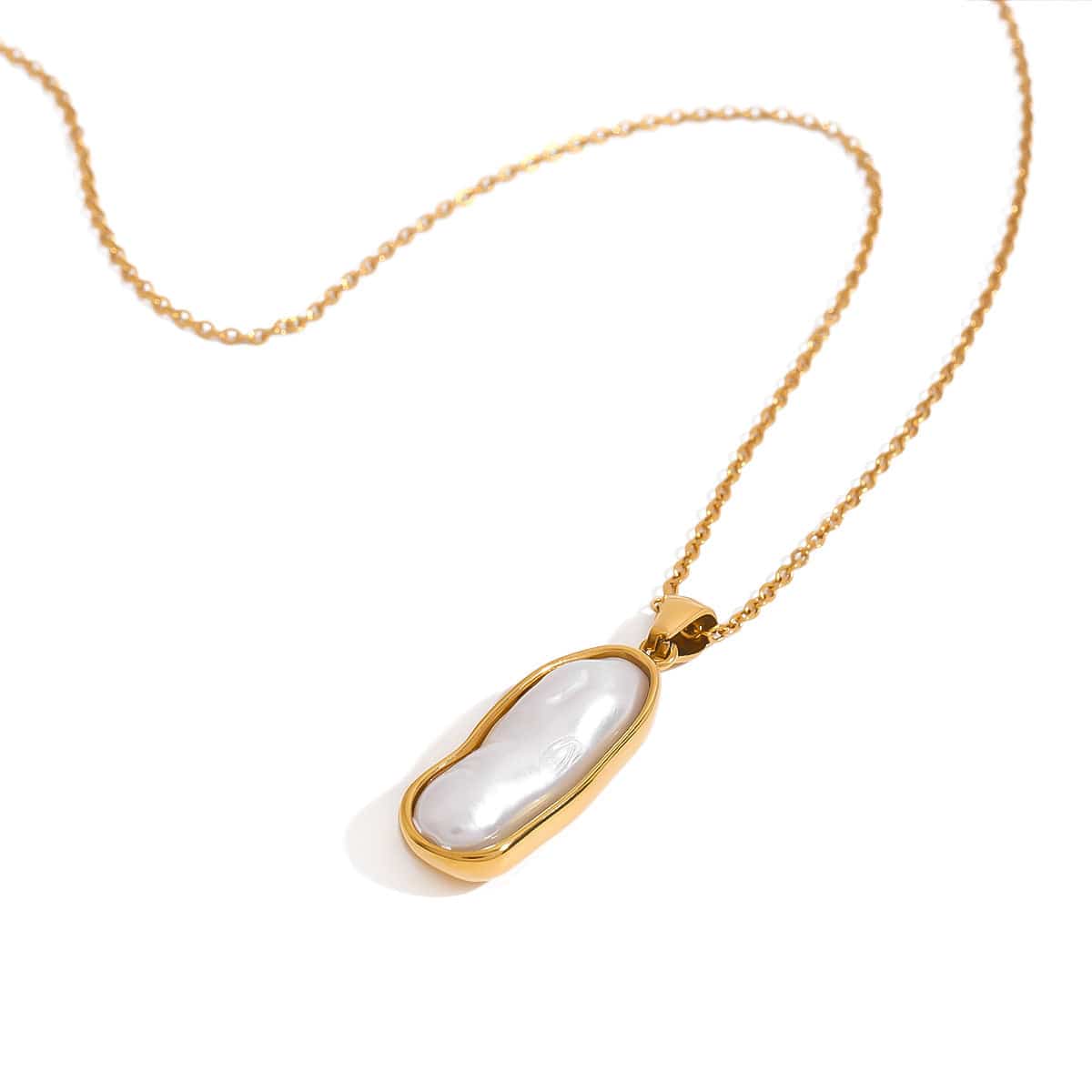 NOVA | Gold opal pendant necklace with geometric charm