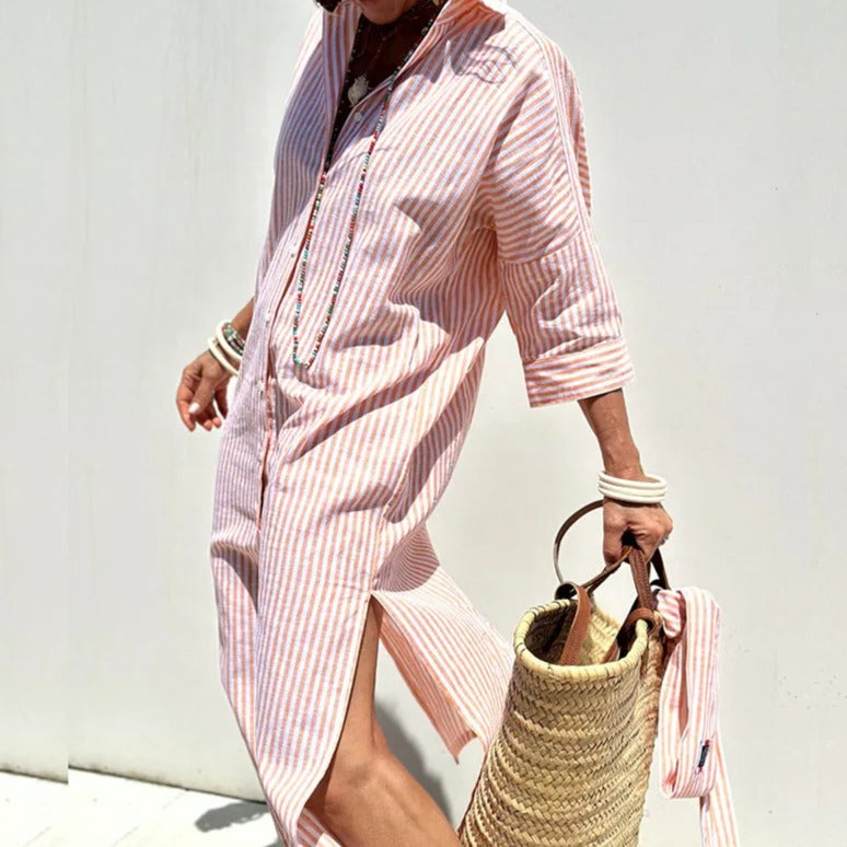 SOPHIE | Striped summer dress with elastic waist