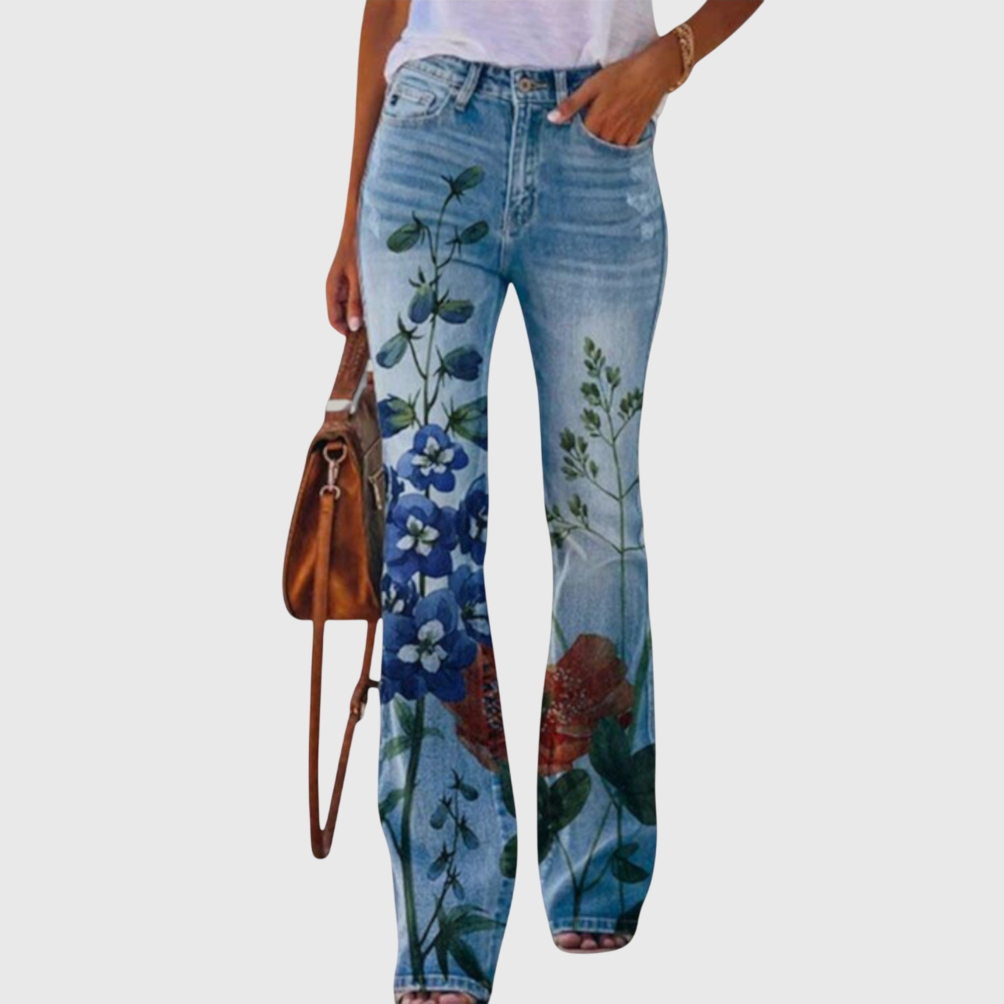 DAISY | Wide-leg pants with floral button detail