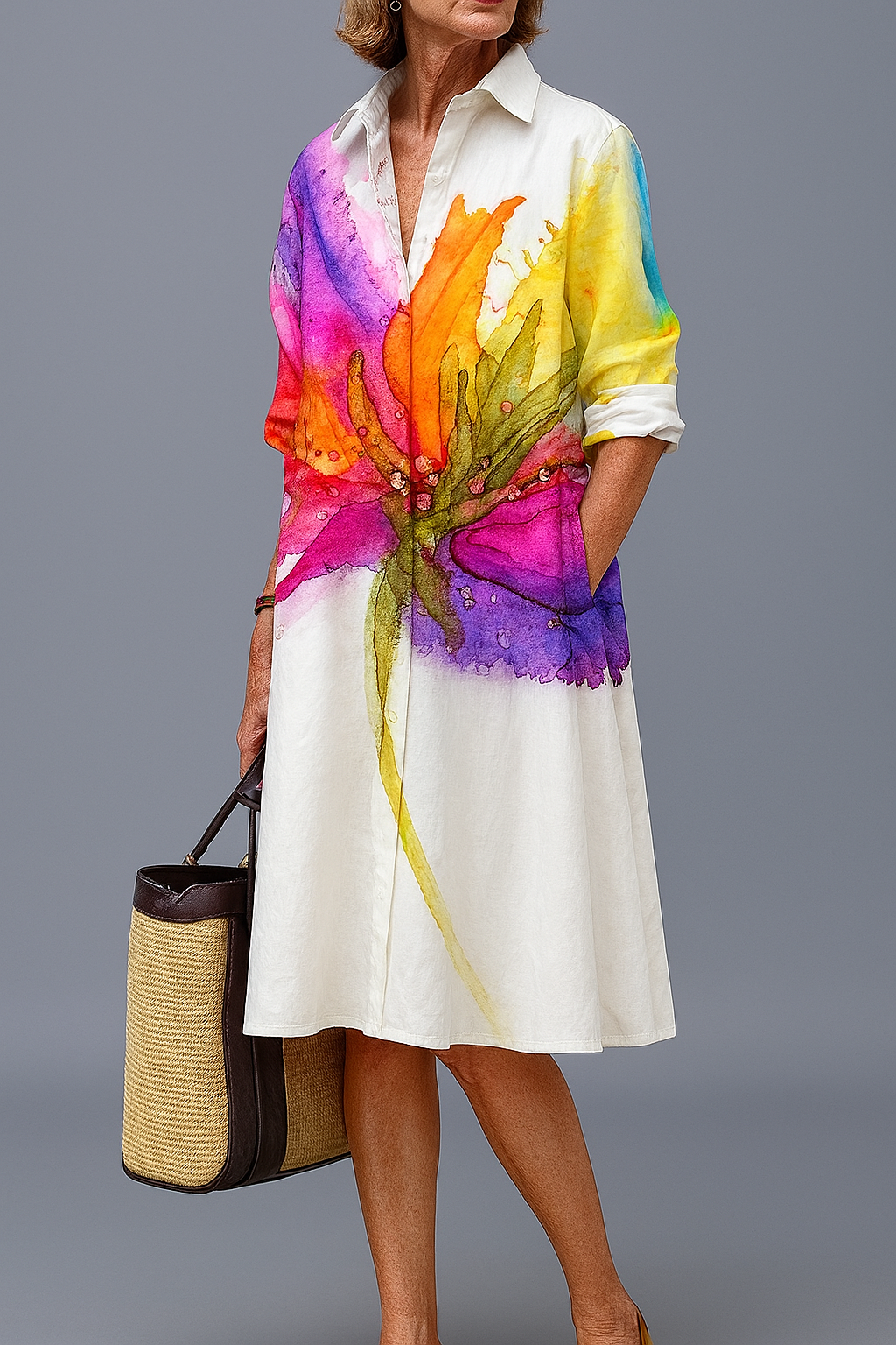 LYDIA | Midi dress with relaxed, everyday fit