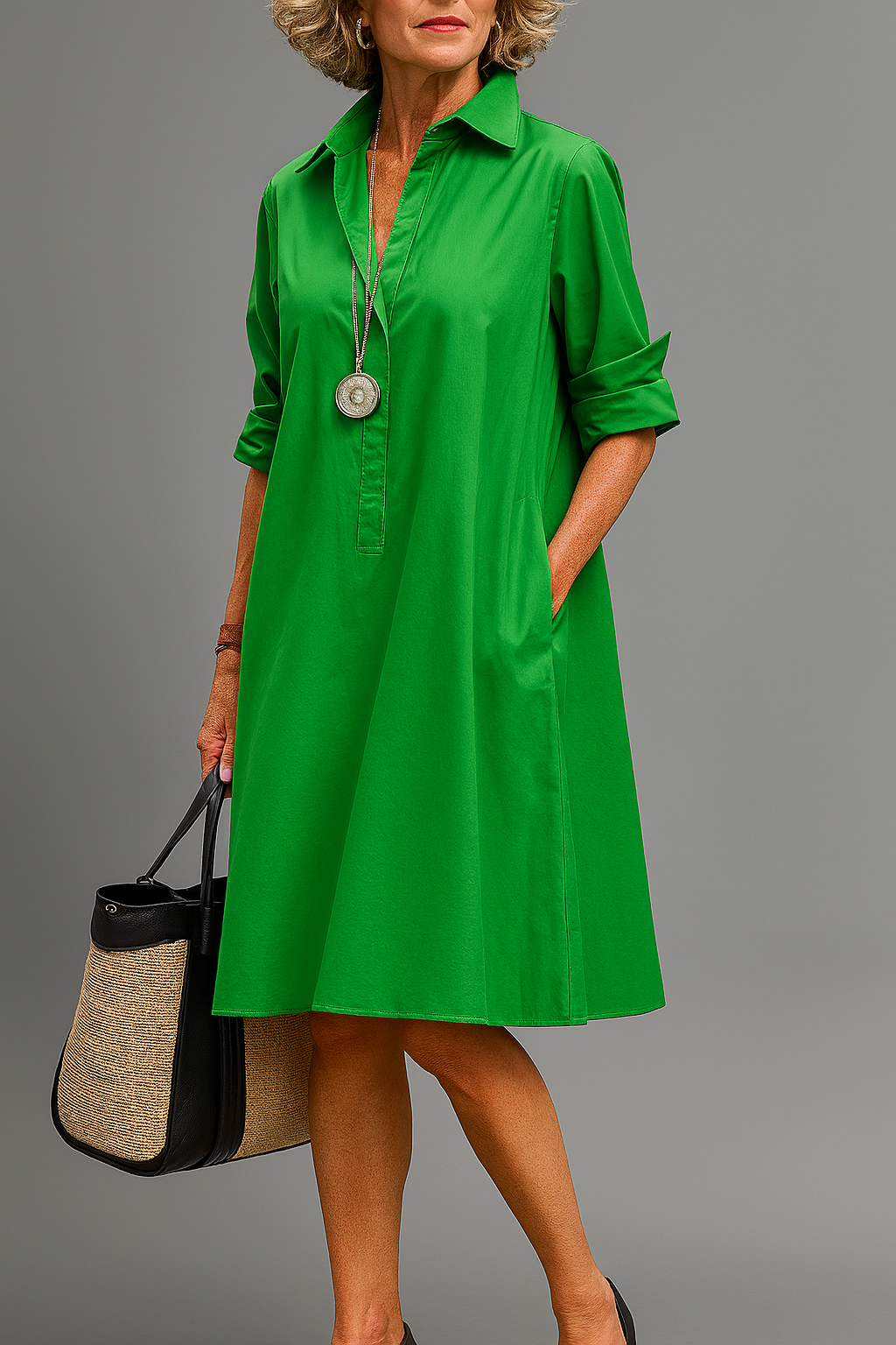 RILEY | Relaxed midi dress in lightweight fabric