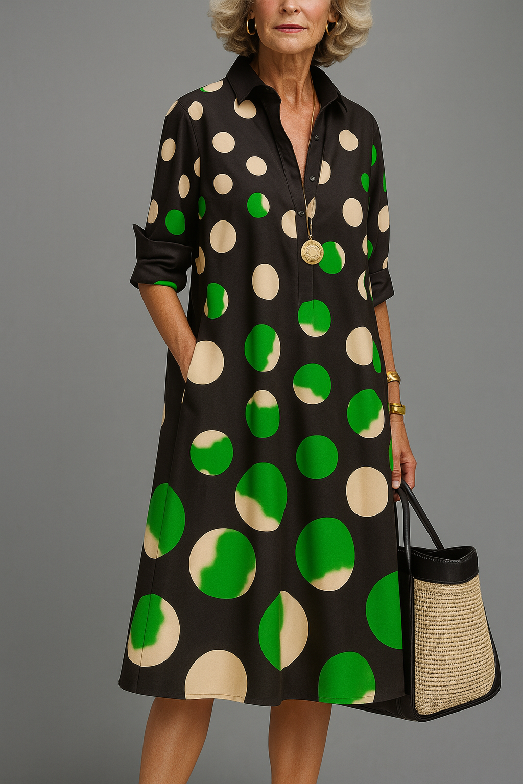 NAOMI | Sleeveless midi dress with relaxed fit