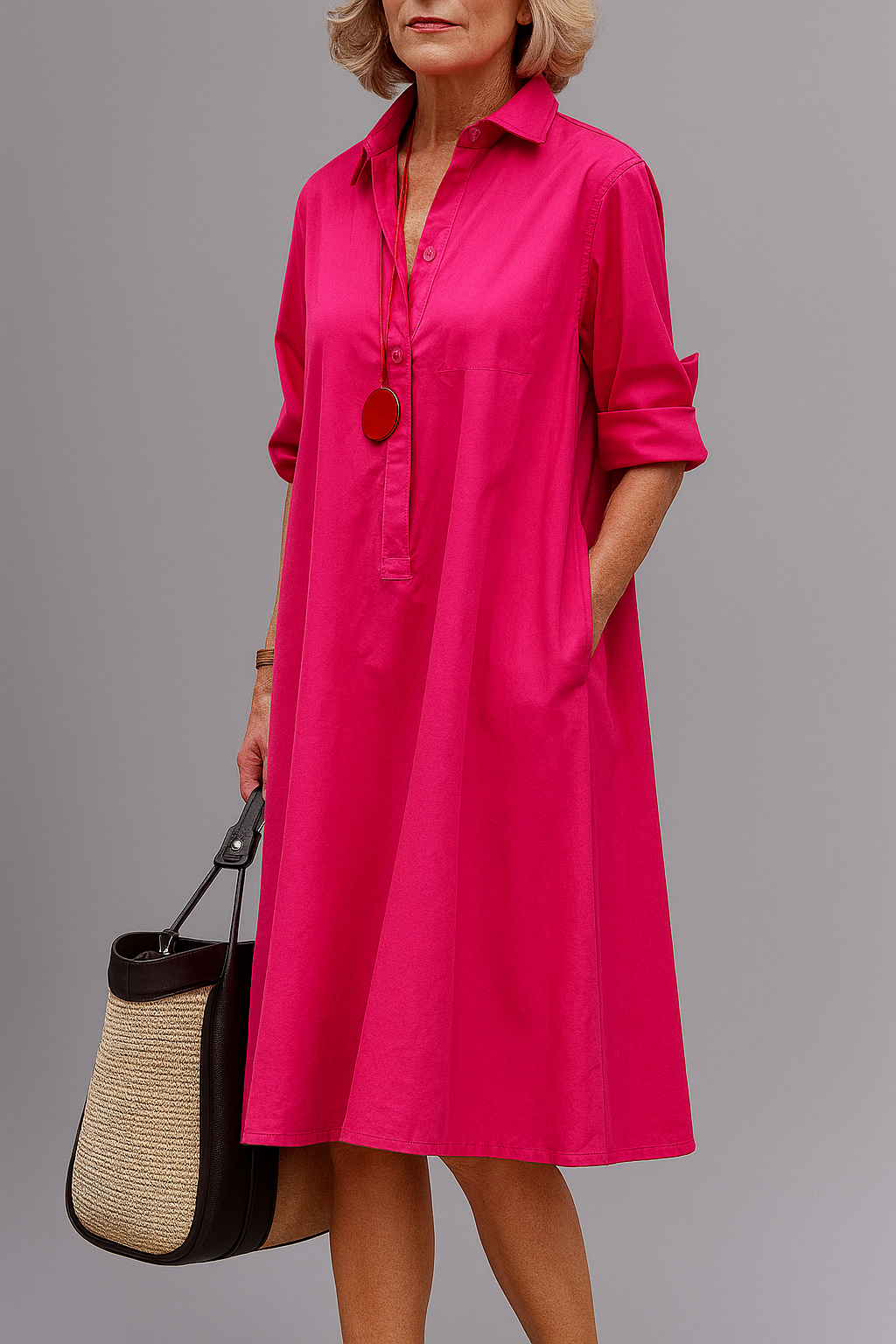 CHLOE | Midi dress with a relaxed, flowing fit