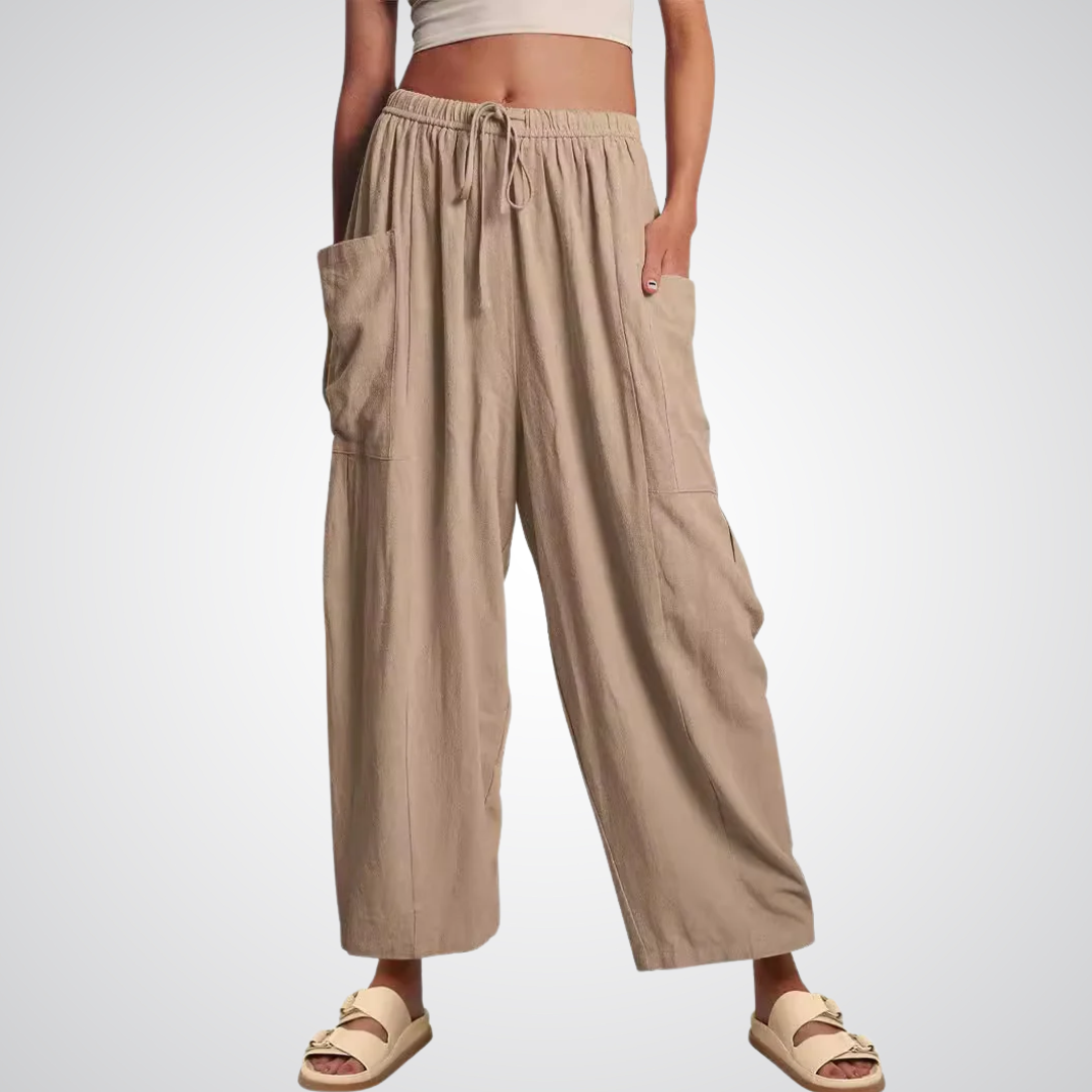 ELENA | High-rise wide-leg pants with elastic waist