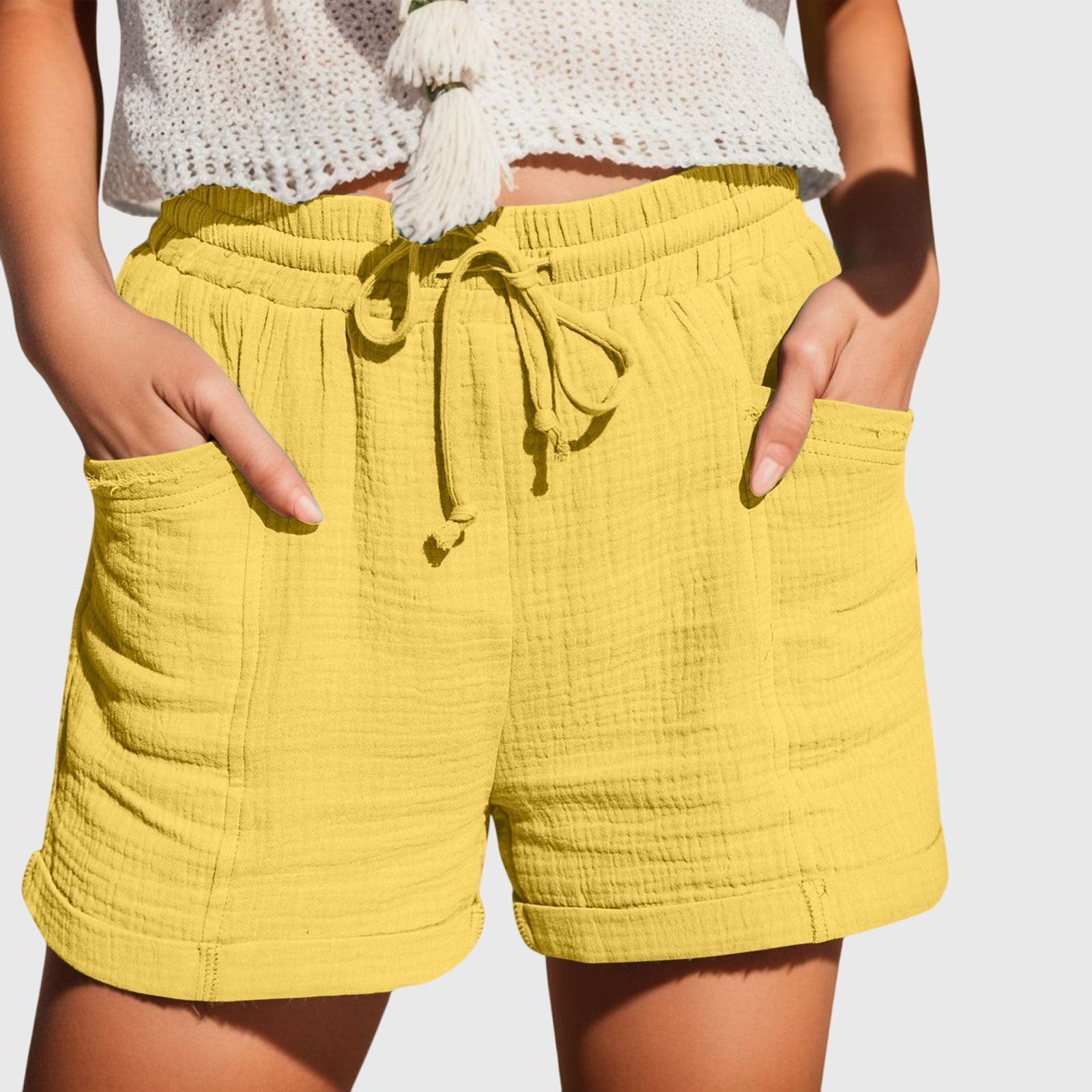 MAYA | Relaxed wide-leg shorts with drawstring waist