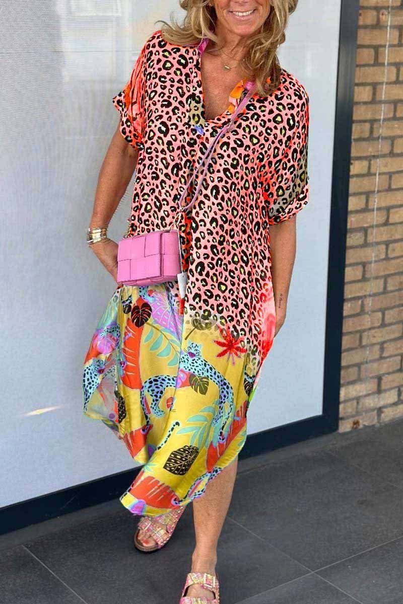 CHRISTINE | Relaxed leopard print midi dress