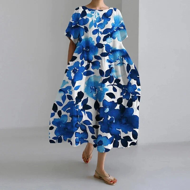CLAIRE | Floral midi dress with bohemian print