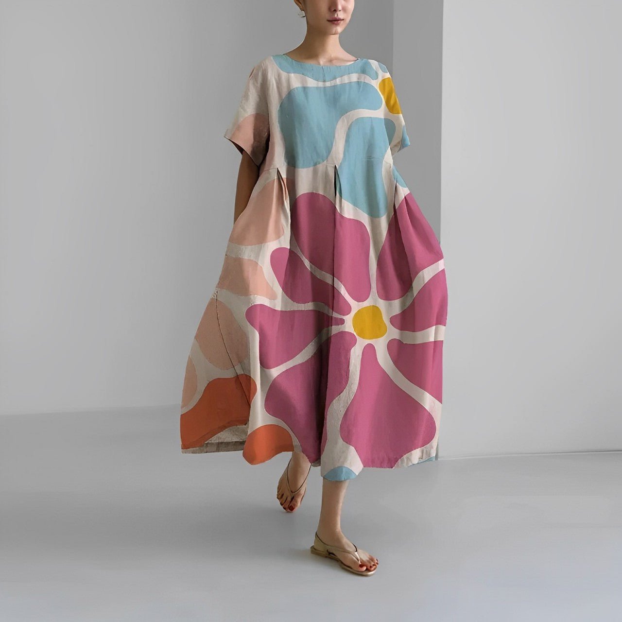 CLAIRE | Floral midi dress with bohemian print