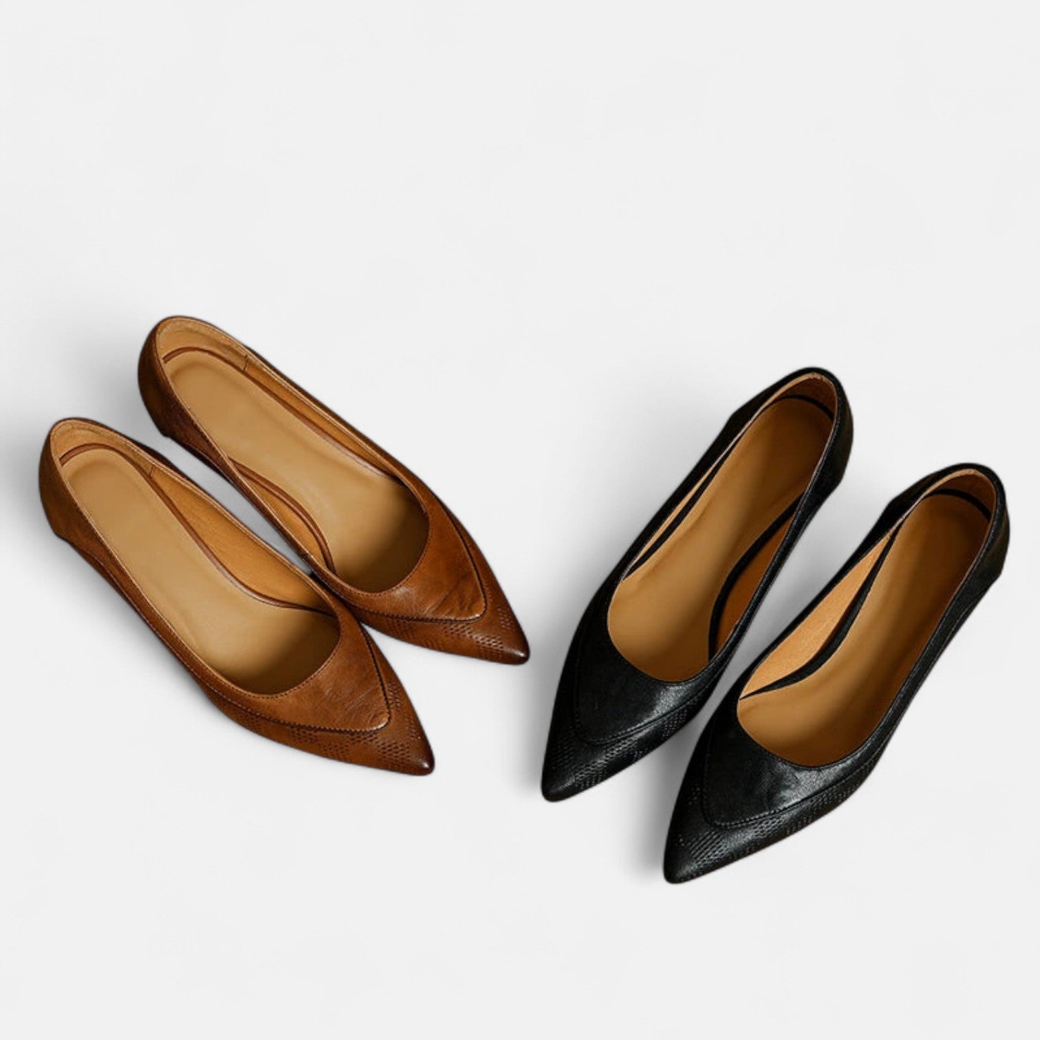 LARA | Pointed-toe kitten heels in genuine leather