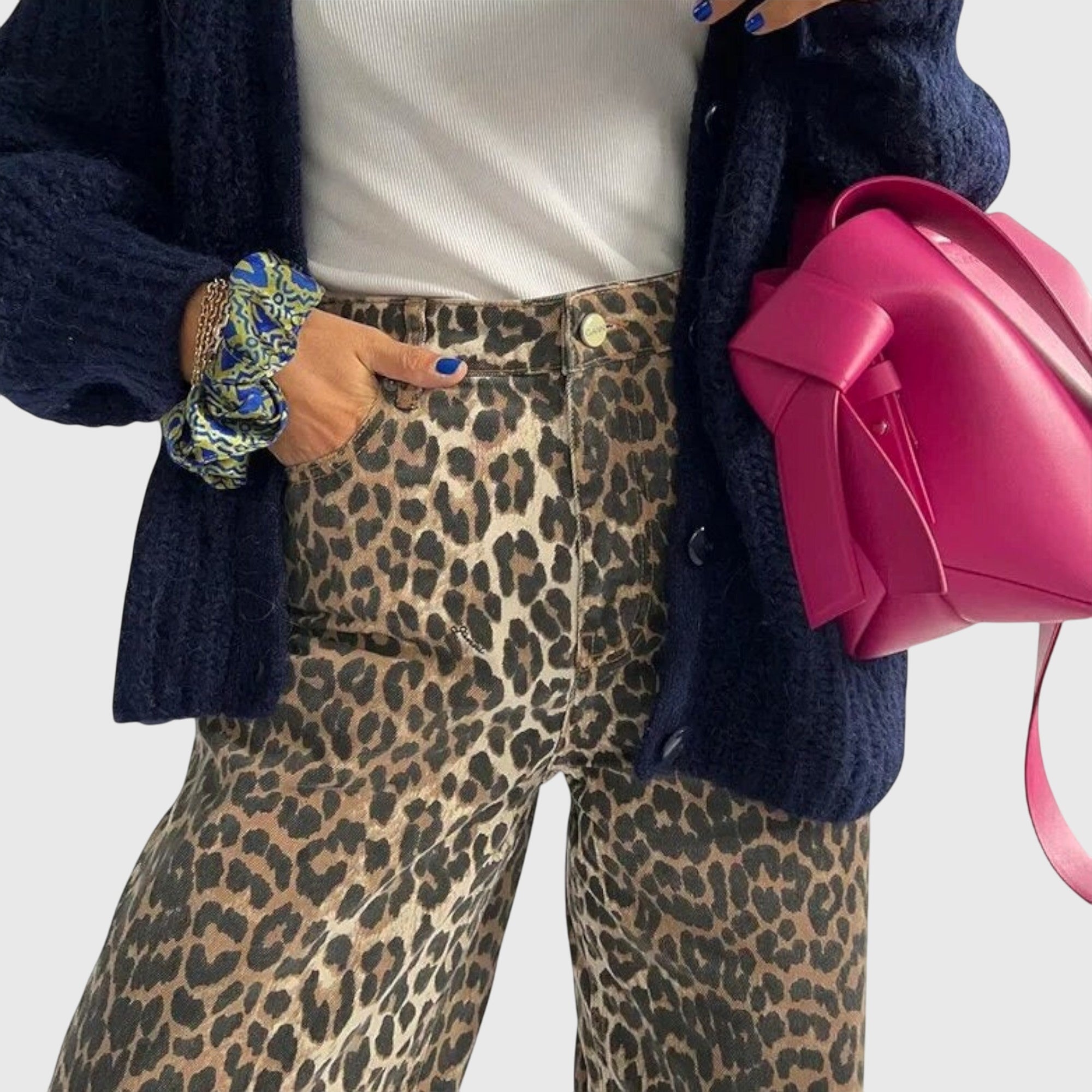 CHANDRA | Wide-leg jeans with leopard print