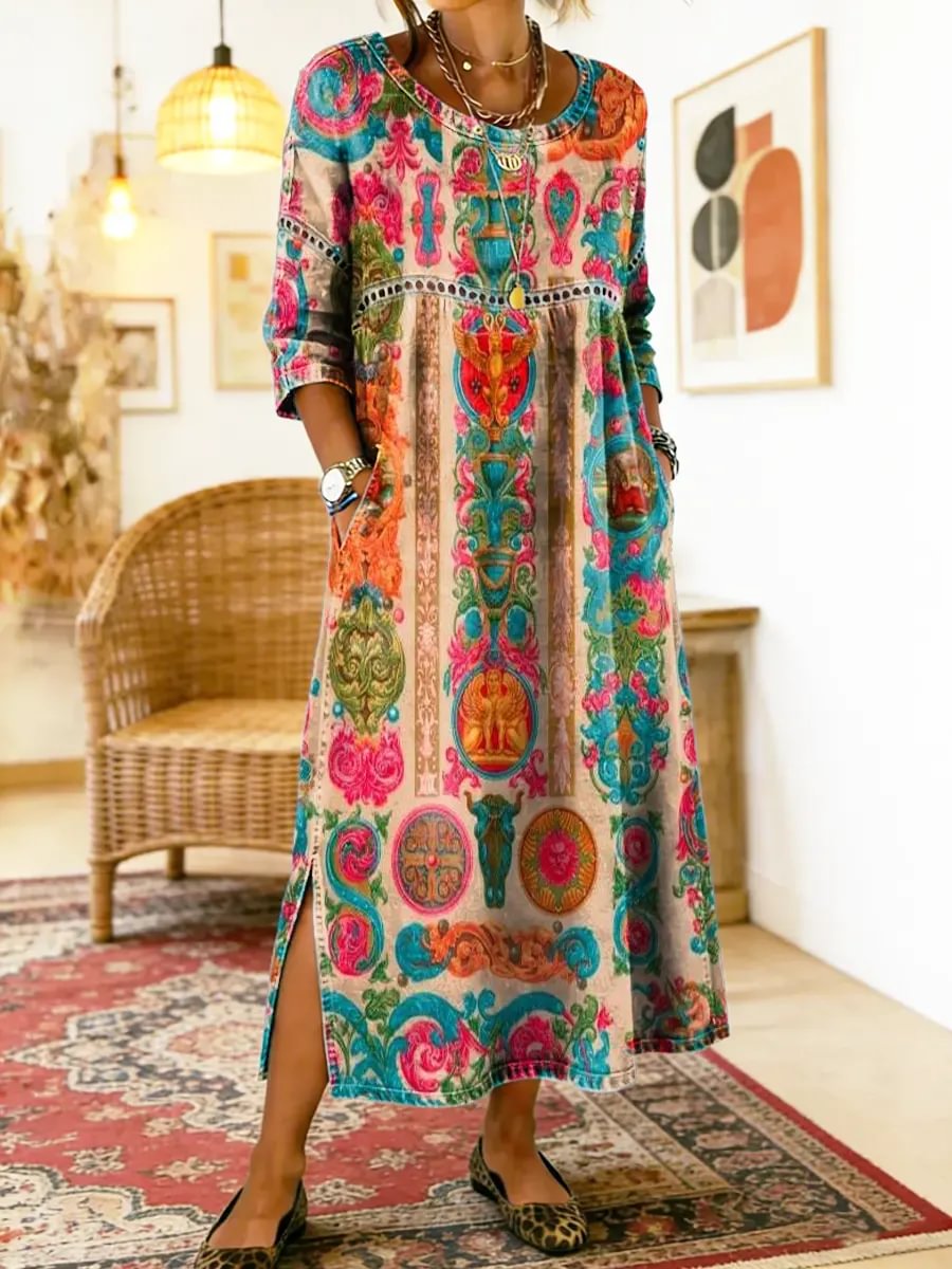 DOLORES | Breezy printed dress with a relaxed fit