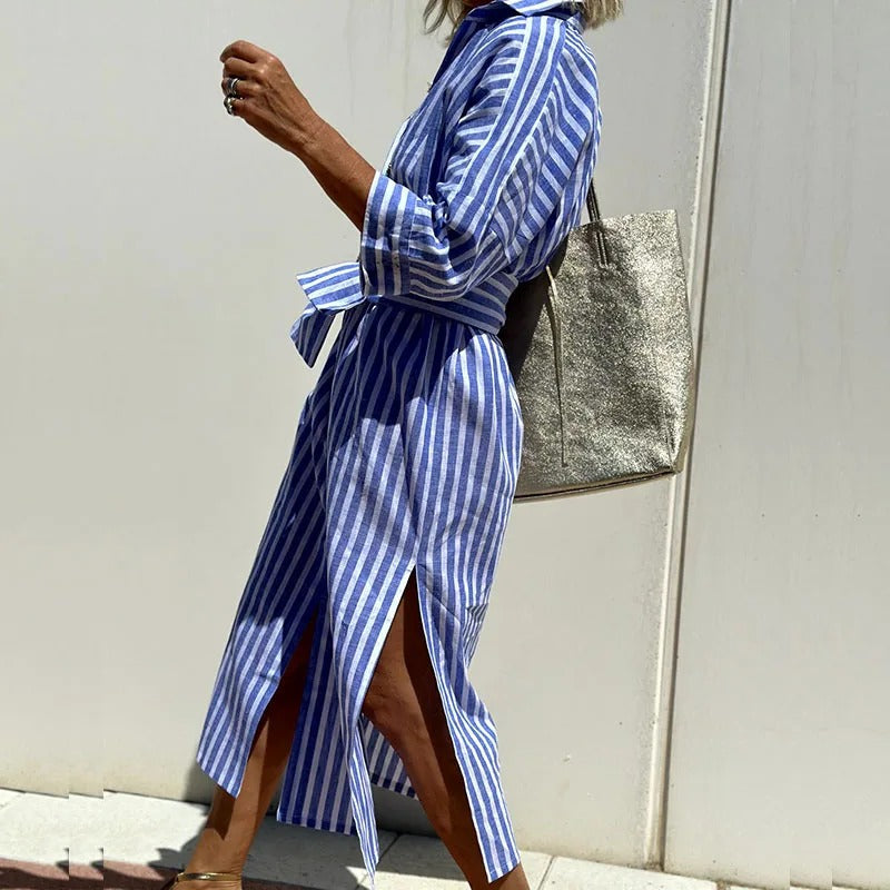 SOPHIE | Striped summer dress with elastic waist