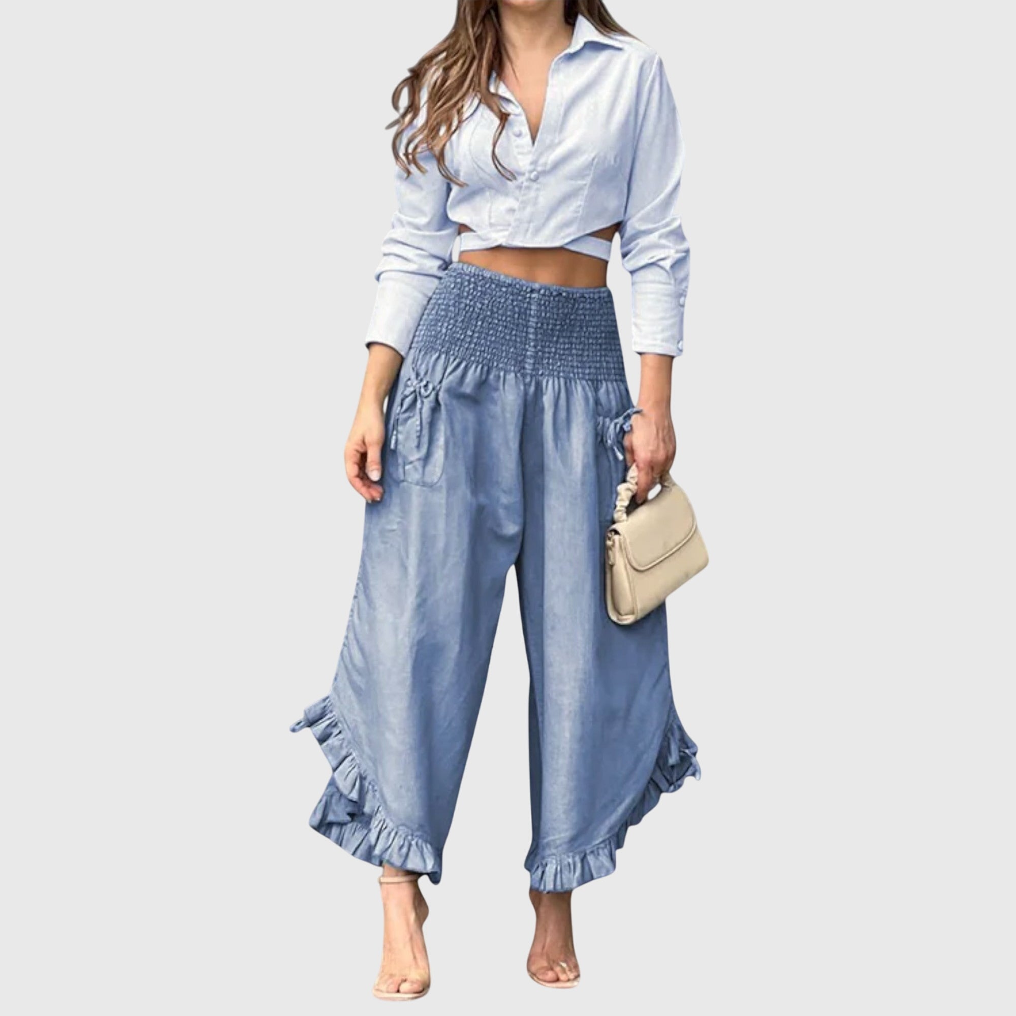 JAYA | Pleated pants in soft breathable fabric