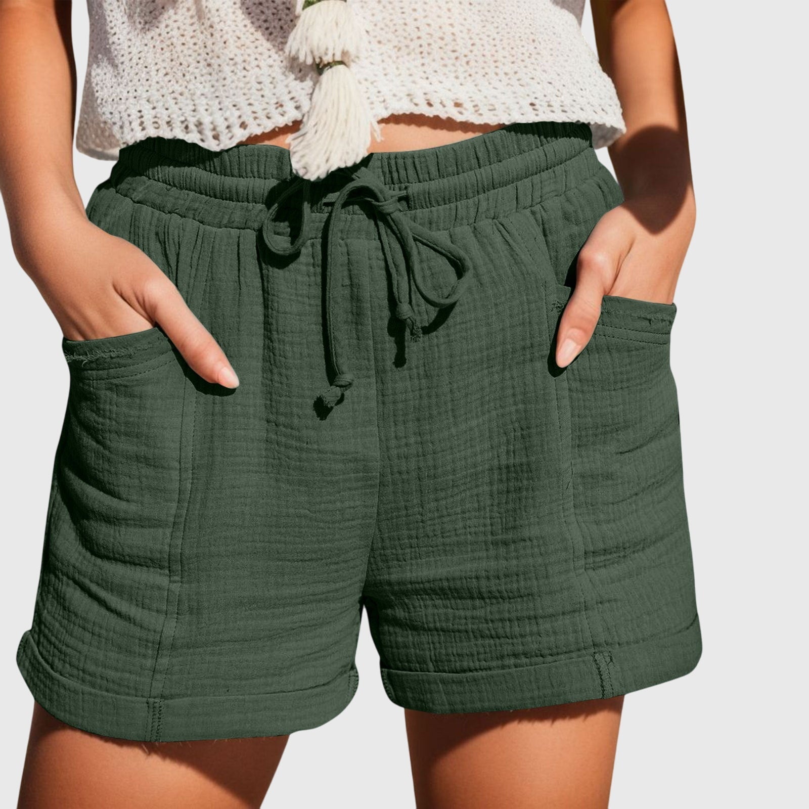MAYA | Relaxed wide-leg shorts with drawstring waist