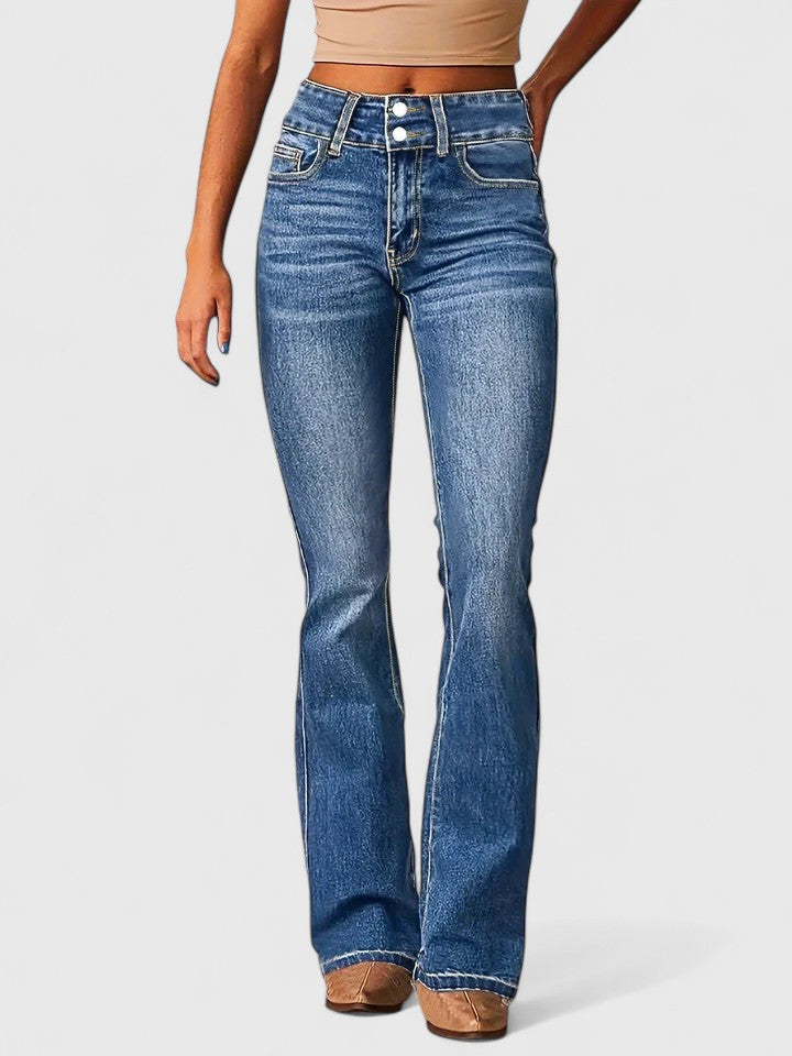 KORALYNNAE | Fitted flare pants with zipper detail