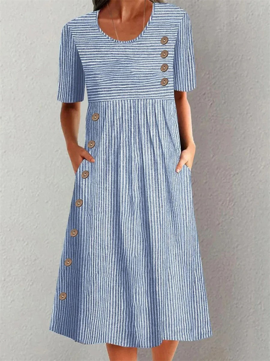 CORALIE | Relaxed maxi dress with striped print