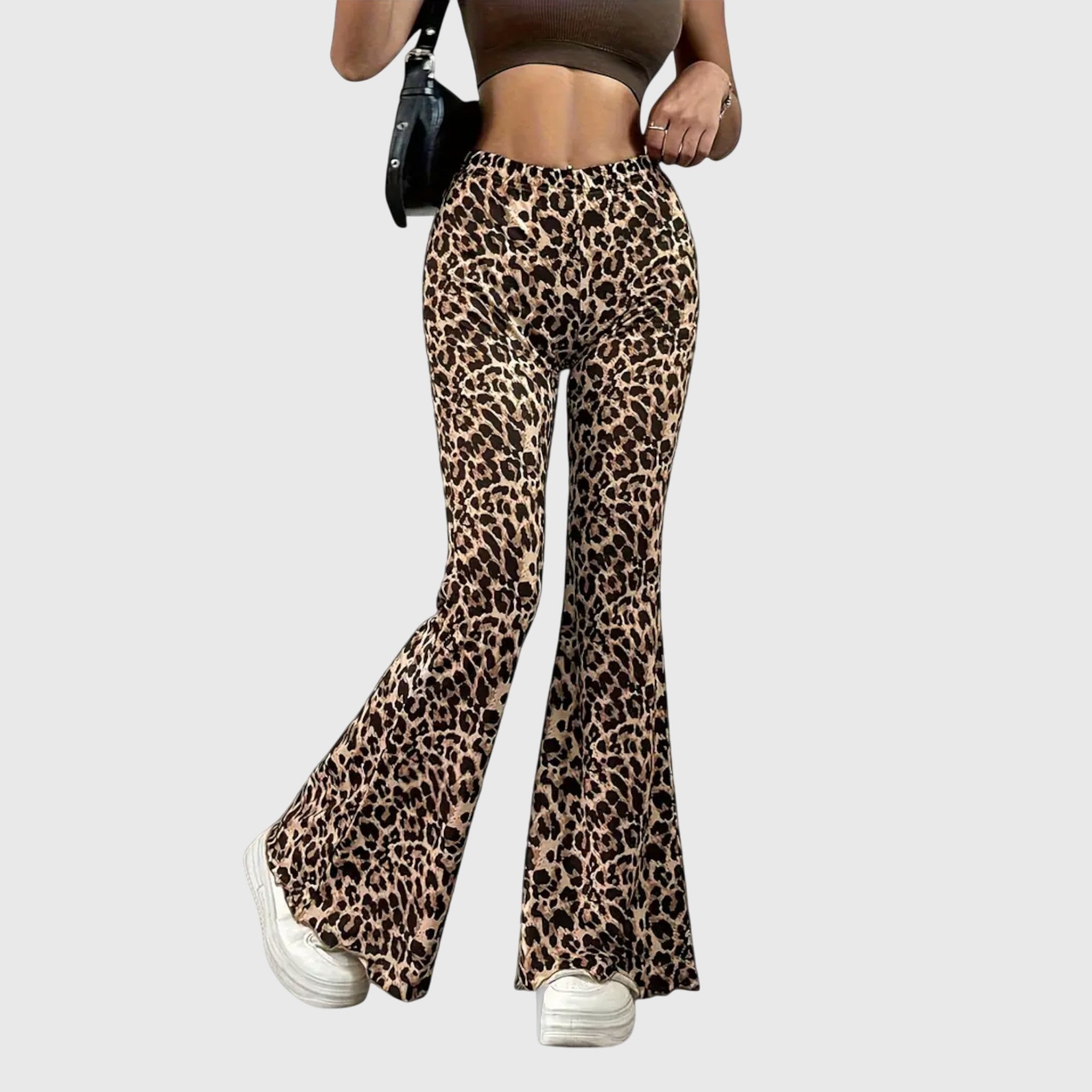 QUINN | Bootcut pants with leopard print