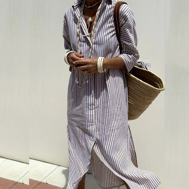SOPHIE | Striped summer dress with elastic waist