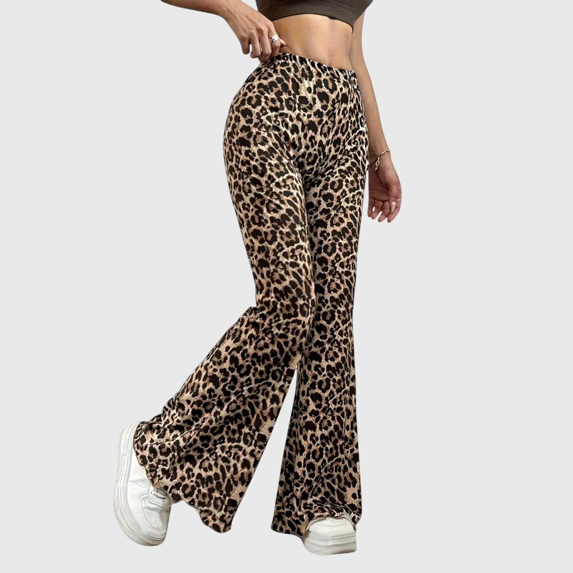 QUINN | Bootcut pants with leopard print