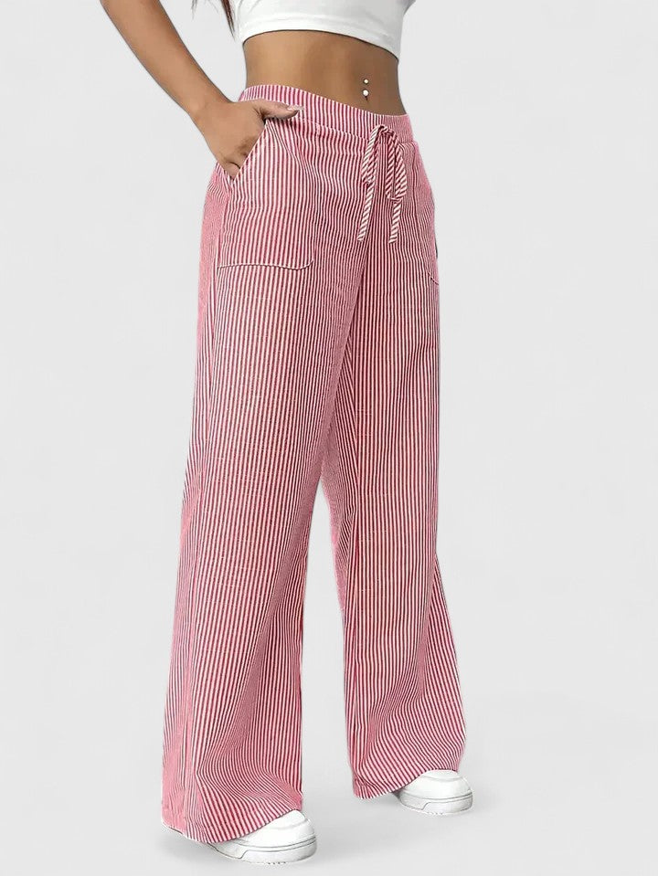 TATIENNE | Relaxed wide-leg pants with drawstring waist