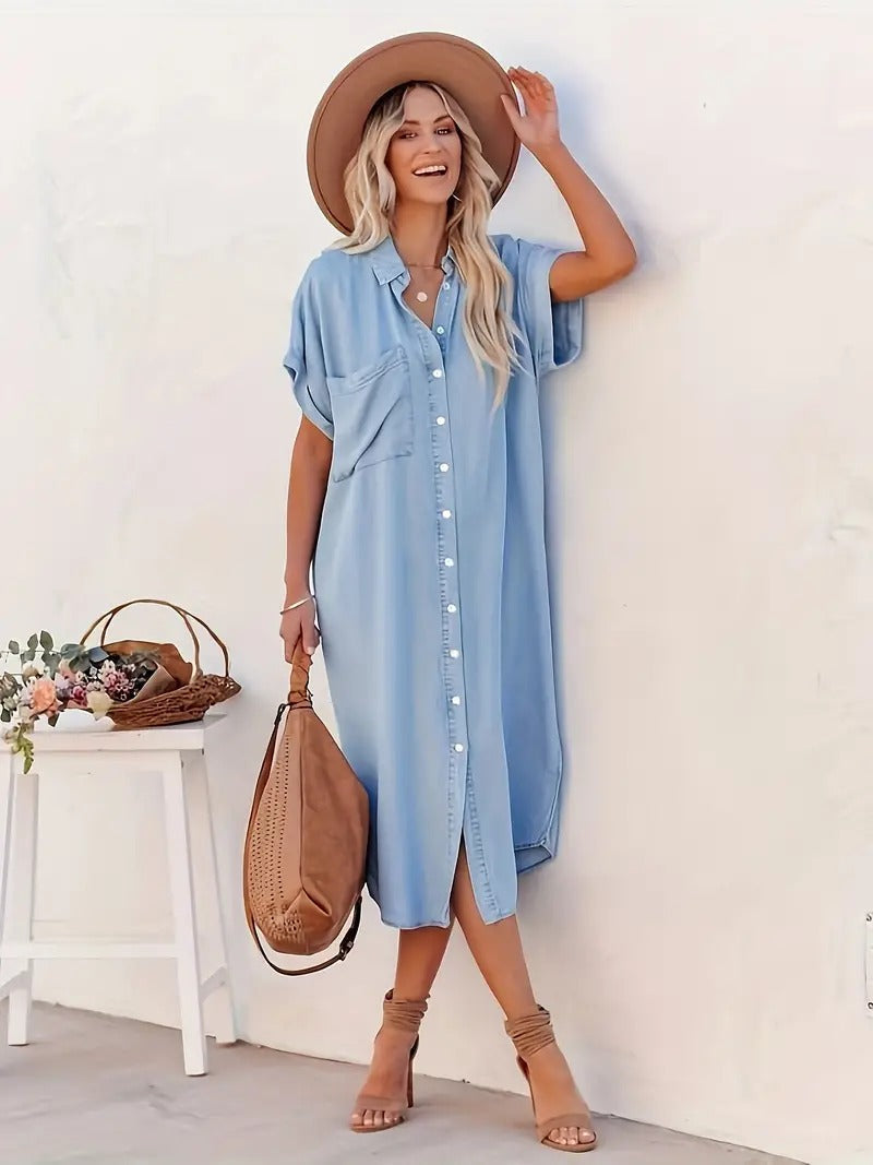 SAVANNAH | Shirt dress with side pockets