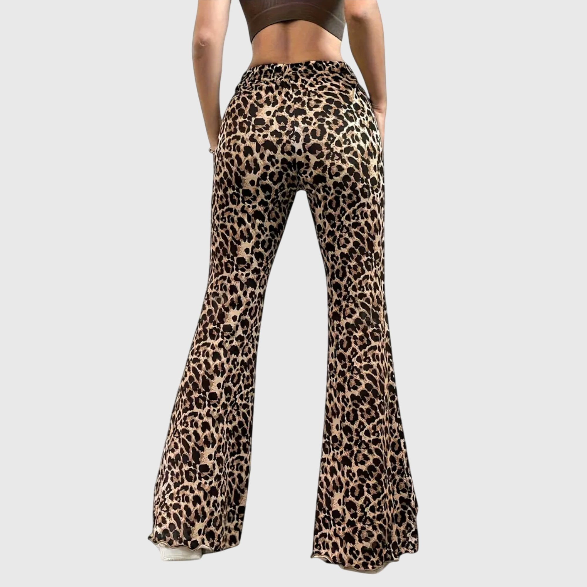QUINN | Bootcut pants with leopard print