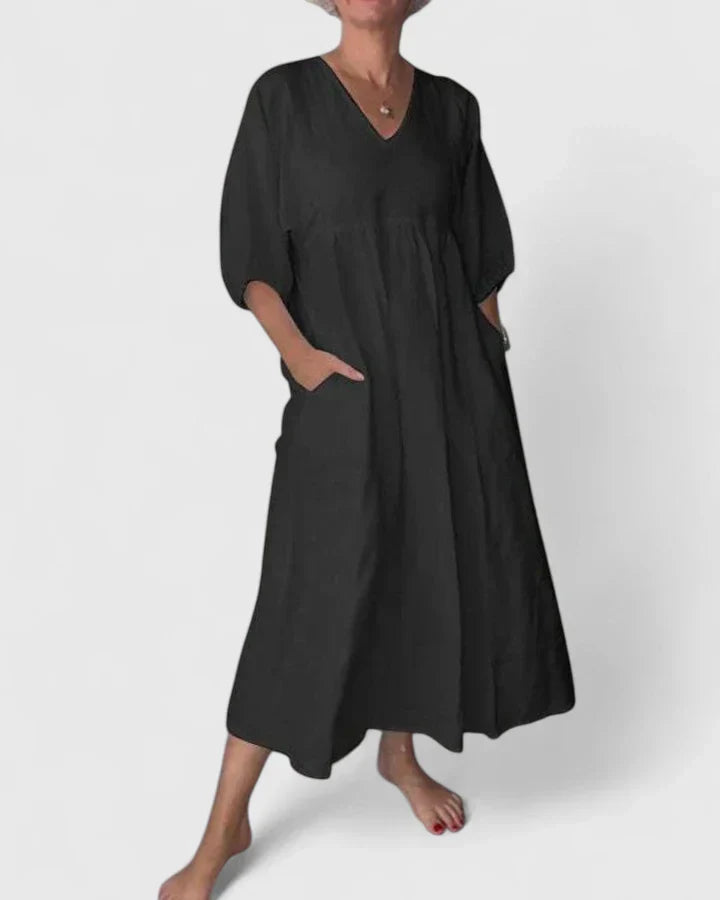 THALYSSA | Soft-drape maxi dress with sweetheart neckline