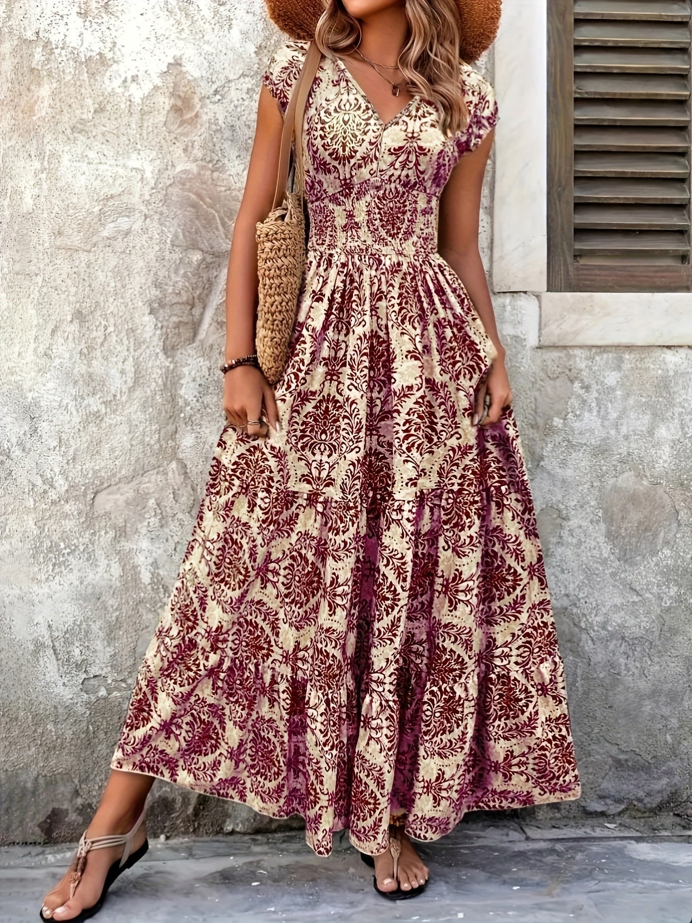 SERAPHINA | Breezy floral maxi dress with V-neck