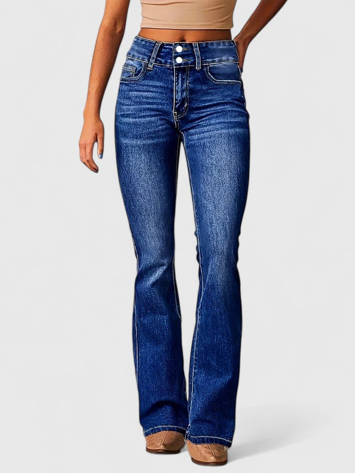 KORALYNNAE | Fitted flare pants with zipper detail
