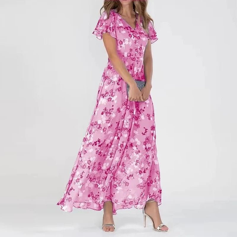 ZARA | V-neck maxi dress with relaxed slip fit