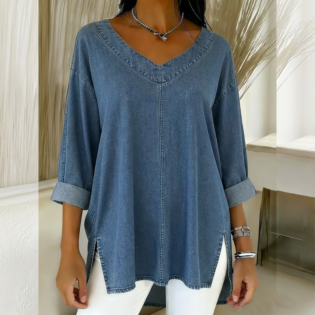 LUCY | Knit top with structured collar