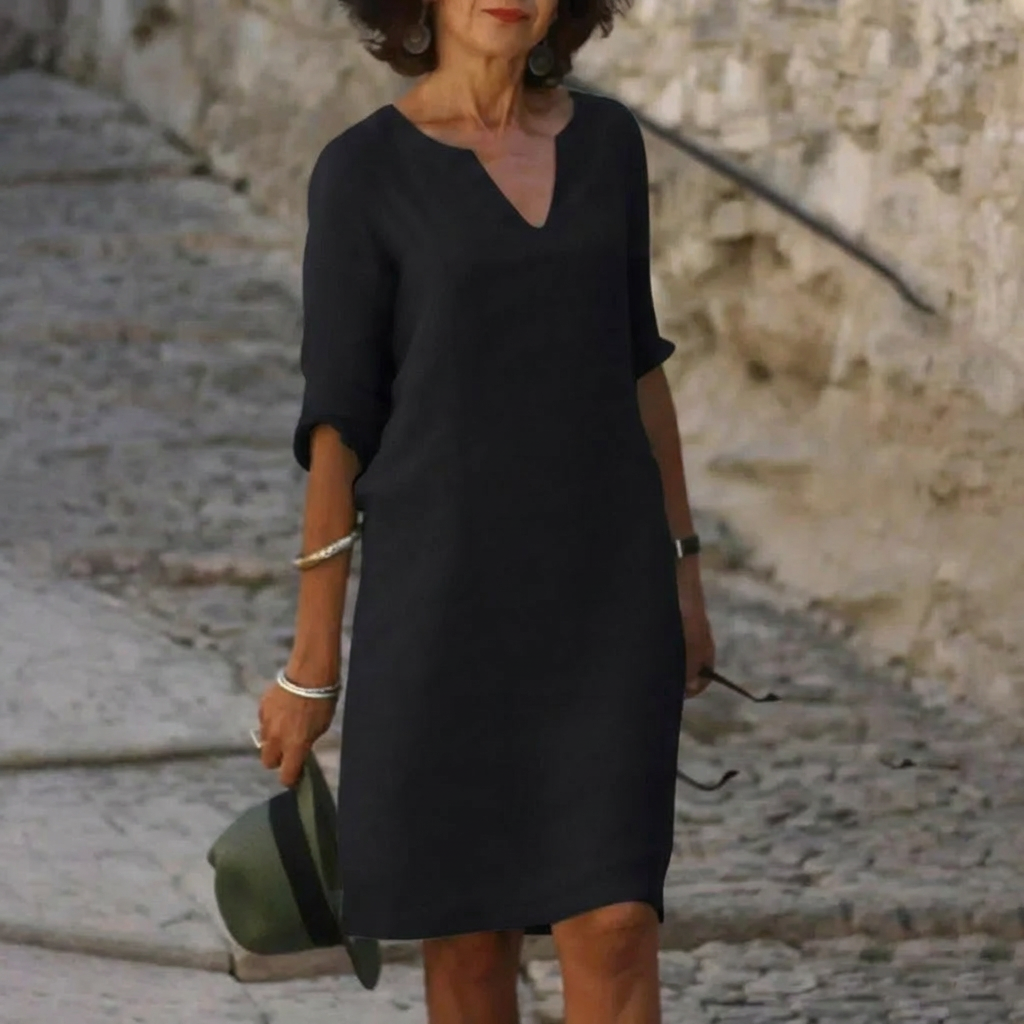 AMELIA | Midi dress with softly shaped waist