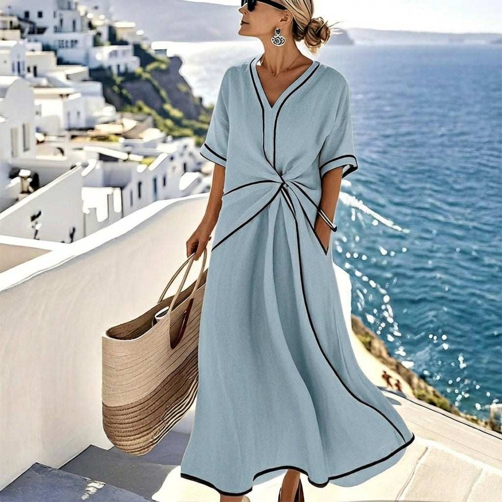 HANNAH | Flowing wrap-waist dress for warm occasions