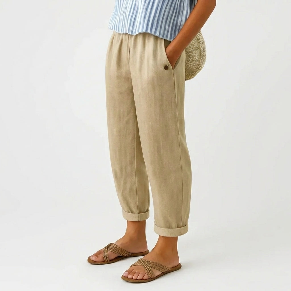 STELLA | Elastic-back wide-leg pants in soft fabric