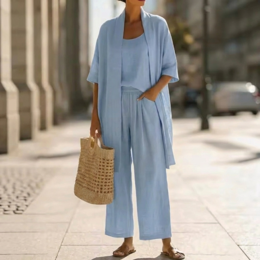 ABIGAIL | Three-piece set with wide-leg pants and vest