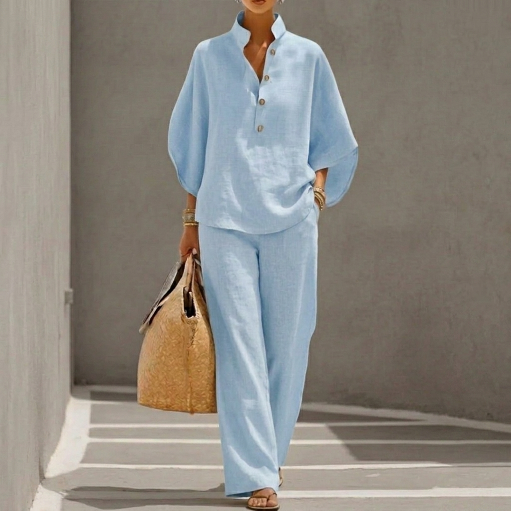 GRACE | Relaxed batwing top and wide-leg pants set