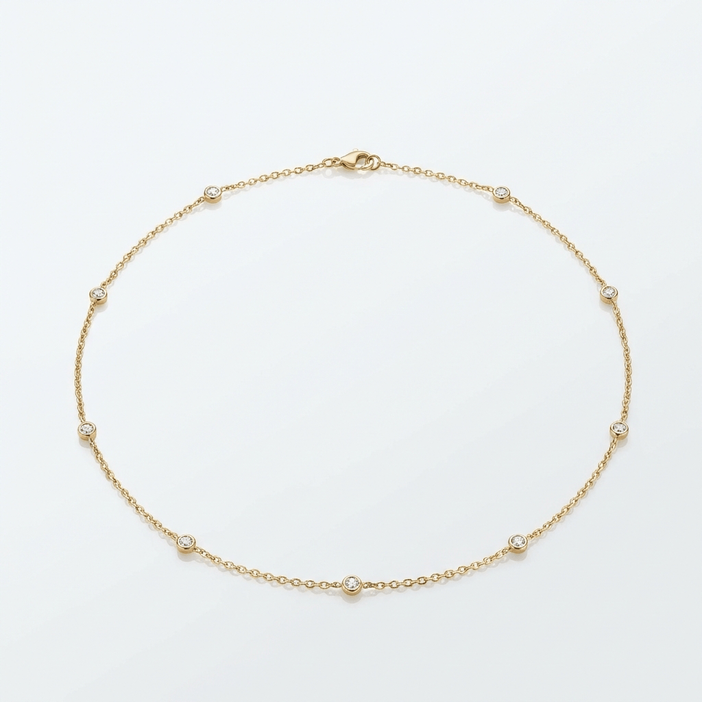 LARA | Station necklace with zirconia stones