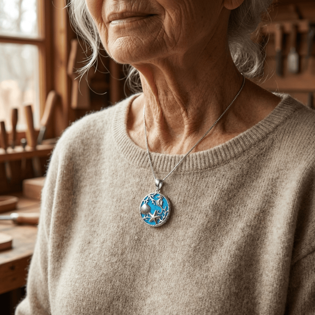 MARINA | Geometric resin pendant necklace