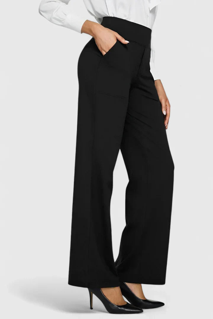 AMIE | Straight-leg pants with elastic waist