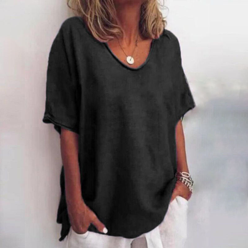 CAMILA | Loose-fit top with relaxed crew neckline