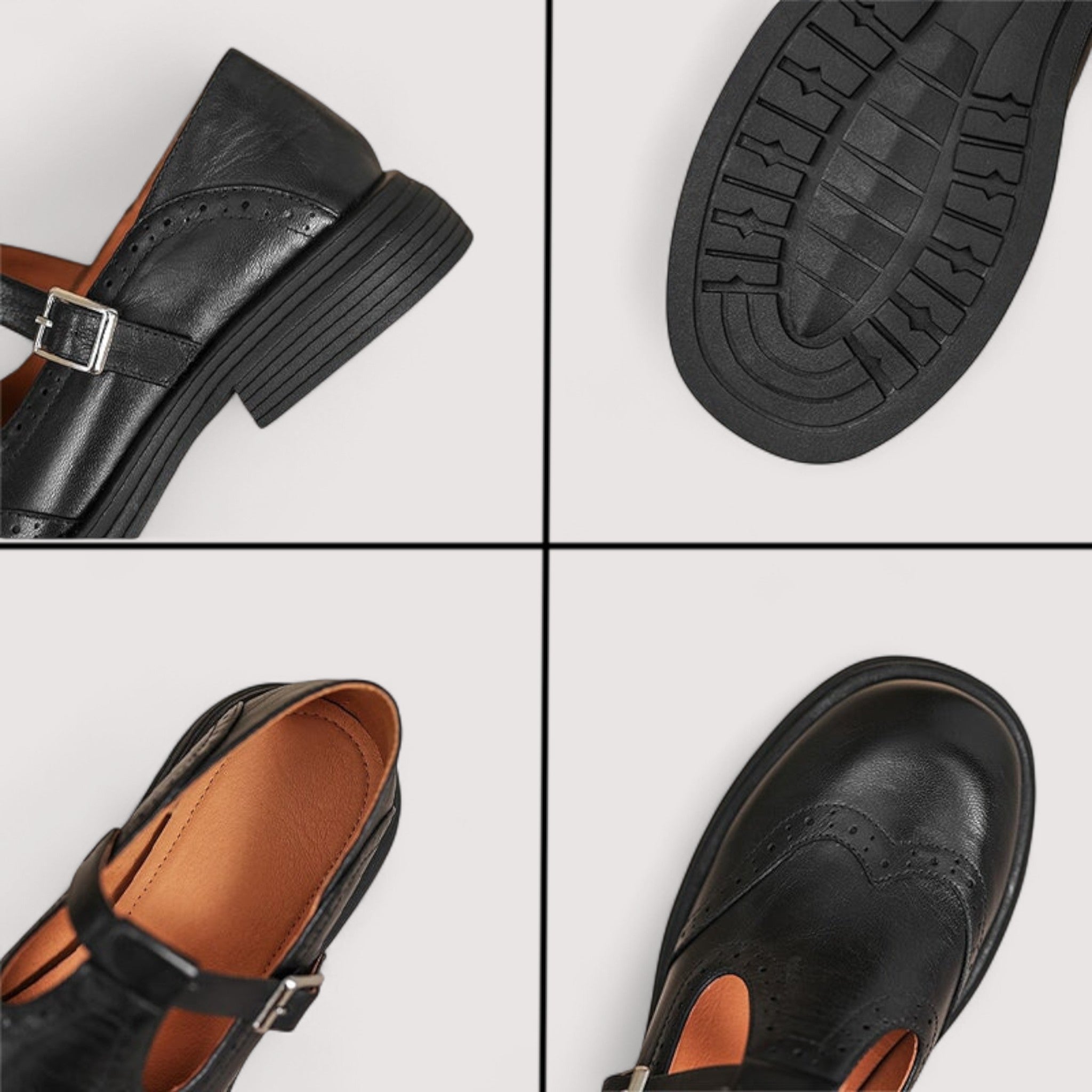LOUISA | Soft leather Mary Jane shoes with ankle strap