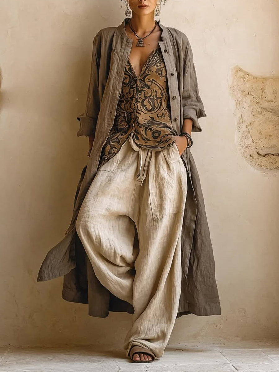 INDIE | V-neck sleeveless top and cardigan set