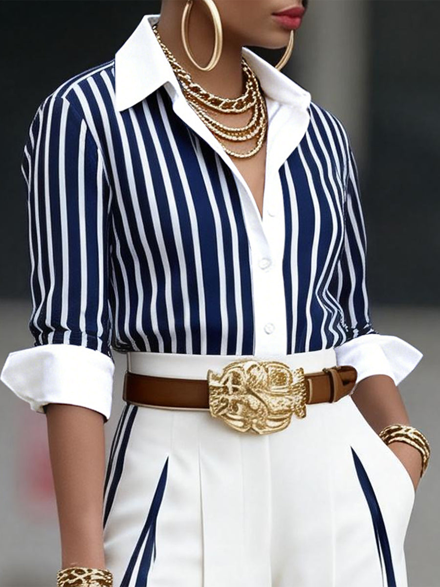 NOVA | Long-sleeve striped shirt in relaxed fit